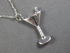 ESTATE .05CT DIAMOND 14KT WHITE GOLD 3D CLASSIC MARTINI FUN FLOATING PENDANT