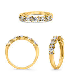 .56CT DIAMOND 14KT YELLOW GOLD 3D CLASSIC ROUND 5 STONE WEDDING ANNIVERSARY RING