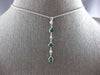 LONG .70CT DIAMOND & AAA EMERALD 14KT WHITE GOLD 3D MULTI SHAPE LARIAT NECKLACE