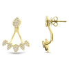 .38CT DIAMOND 14KT YELLOW GOLD 3D CLASSIC MULTI TEAR DROP FUN HANGING EARRINGS