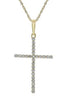 ESTATE .14CT DIAMOND 14KT YELLOW GOLD 3D CLASSIC CROSS FLOATING PENDANT