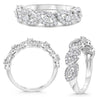 ESTATE .54CT DIAMOND 14KT WHITE GOLD 3D ROUND MULTI LEAF DIAGONAL FUN RING