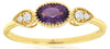 .45CT DIAMOND & AAA AMETHYST 14KT YELLOW GOLD 3D OVAL & ROUND FILIGREE FUN RING