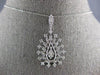 ESTATE LARGE .67CT DIAMOND 14KT WHITE GOLD 3D FLOWER TEAR DROP FLOATING PENDANT