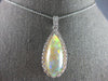 LARGE 8.51CT DIAMOND & AAA AUSTRALIAN OPAL 14KT WHITE GOLD HALO PENDANT #27692