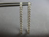 ESTATE LARGE 1.52CT DIAMOND 14K WHITE GOLD INSIDE OUT RECTANGULAR HOOP HANGING EARRINGS