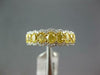 ESTATE 2.18CT WHITE & FANCY YELLOW DIAMOND 18K 2 TONE GOLD OVAL ANNIVERSARY RING