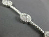 LARGE 5.01CT DIAMOND 18KT WHITE GOLD 3D ROUND DOUBLE HALO FLOWER TENNIS BRACELET