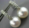 ESTATE LARGE .72CT DIAMOND & AAA SOUTH SEA PEARL 18K WHITE GOLD 5 STONE EARRINGS