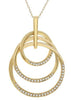 LARGE .20CT DIAMOND 14KT YELLOW GOLD CIRCULAR TRINITY LOVE KNOT FLOATING PENDANT