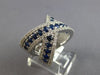 2.79CT DIAMOND & AAA SAPPHIRE 14KT WHITE GOLD 3 ROW CRISS CROSS X INFINITY RING