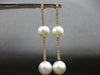 EXTRA LARGE 1.93CT DIAMOND & AAA SOUTH SEA PEARL 18KT YELLOW GOLD FUN EARRINGS