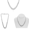 ESTATE LARGE 10.82CT DIAMOND 14KT WHITE GOLD ROUND 3 ROW CLASSIC TENNIS NECKLACE