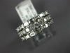 WIDE 1.52CT DIAMOND 18KT WHITE GOLD BAGUETTE 3 ROW SHARED PRONG ANNIVERSARY RING