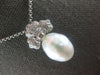 ESTATE LARGE .75CT DIAMOND & AAA SOUTH SEA PEARL 18KT WHITE GOLD FLORAL PENDANT