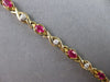 2.66CT DIAMOND & AAA RUBY 14KT YELLOW GOLD ROUND & OVAL XO LOVE TENNIS BRACELET