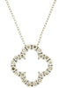 .15CT DIAMOND 14K WHITE GOLD OPEN FLOWER SQUARE GEOMETRICAL FUN FLOATING PENDANT