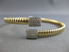 .52CT DIAMOND 14KT 2 TONE GOLD 3D PAVE CRISS CROSS FLEXIBLE CUFF BANGLE BRACELET