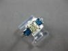 1.27CT FANCY YELLOW & BLUE DIAMOND 14K WHITE GOLD 3 STONE LUCIDA ENGAGEMENT RING