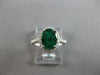 2.05CT DIAMOND & AAA EMERALD 14K WHITE GOLD 3D OVAL & ROUND HALO ENGAGEMENT RING