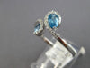 .81CT DIAMOND & AAA BLUE TOPAZ 14KT WHITE GOLD 3D PEAR SHAPE & ROUND LOVE RING