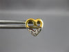 ESTATE SMALL .06CT DIAMOND 18KT YELLOW GOLD 3D OPEN HEART STUD EARRINGS #27391