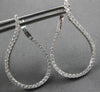 ESTATE LARGE 1.25CT DIAMOND 18KT WHITE GOLD TEAR DROP SIDEWAYS HANGING EARRINGS