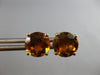 ESTATE LARGE 5.20CT AAA CITRINE 14KT YELLOW GOLD 3D ROUND STUD EARRINGS #27525