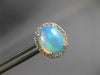 3.69CT DIAMOND & AAA AUSTRALIAN OPAL 14KT WHITE GOLD OVAL FILIGREE STUD EARRINGS