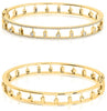 WIDE .68CT DIAMOND 14KT YELLOW GOLD ROUND & BAGUETTE 2 ROW CUFF BANGLE BRACELET