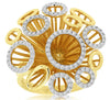ESTATE LARGE .30CT DIAMOND 14KT WHITE AND YELLOW GOLD 3D MULTI CIRCULAR FUN RING