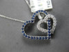 .60CT DIAMOND & AAA SAPPHIRE 14KT WHITE GOLD DOUBLE HEART LOVE FLOATING PENDANT