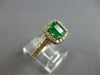 ESTATE 1.75CT DIAMOND & AAA EMERALD 14KT YELLOW GOLD SQUARE HALO ENGAGEMENT RING