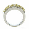 ESTATE LARGE 2.83CT WHITE & FANCY YELLOW DIAMOND 18K 2 TONE GOLD ENGAGEMENT RING
