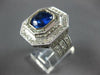 EXTRA LARGE 6.45CT DIAMOND & AAA SAPPHIRE 18KT WHITE GOLD ENGAGEMENT RING #27473