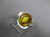 ESTATE LARGE 7.1CT DIAMOND & AAA YELLOW SAPPHIRE 18KT WHITE GOLD ENGAGEMENT RING