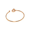 2.52CT DIAMOND & AAA MOTHER OF PEARL 18KT ROSE GOLD HEART SHAPE BANGLE BRACELET