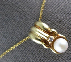 ESTATE .02CT DIAMOND & AAA SOUTH SEA PEARL 14KT YELLOW GOLD 3D FLOATING PENDANT
