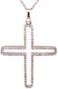 ESTATE .44CT DIAMOND 18KT WHITE GOLD 3D CLASSIC OPEN CROSS FUN FLOATING PENDANT