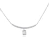 .22CT DIAMOND 14KT WHITE GOLD CLASSIC ROUND & BAGUETTE SQUARE BAR LOVE NECKLACE