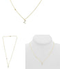 .08CT DIAMOND 14KT YELLOW GOLD 3D INITIAL Z SOLITAIRE BY THE YARD FUN NECKLACE