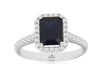 2.30CT DIAMOND & AAA SAPPHIRE 14KT WHITE GOLD EMERALD CUT HALO ENGAGEMENT RING