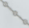 WIDE 1.30CT DIAMOND 14KT WHITE GOLD 3D MULTI FLOWER BY THE YARD TENNIS BRACELET