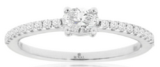 .42CT DIAMOND 14KT WHITE GOLD 3D OVAL & ROUND CLASSIC FRIENDSHIP ENGAGEMENT RING