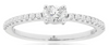 .42CT DIAMOND 14KT WHITE GOLD 3D OVAL & ROUND CLASSIC FRIENDSHIP ENGAGEMENT RING