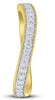 ESTATE .22CT DIAMOND 14K YELLOW GOLD CRISS CROSS INFINITY DOUBLE SWIRL LOVE RING