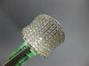 ESTATE EXTRA LARGE 3.26CT DIAMOND 18K WHITE GOLD MULTI ROW PAVE ANNIVERSARY RING