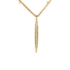 .19CT DIAMOND 18KT YELLOW GOLD 3D CLASSIC GRADUATING BAR LEAF FLOATING PENDANT