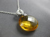 6.88CT DIAMOND & AAA CITRINE 14KT WHITE GOLD ROUND CIRCULAR FUN FLOATING PENDANT