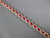 8.40CT DIAMOND & AAA RUBY 14KT YELLOW GOLD 3D OVAL & ROUND HALO TENNIS BRACELET